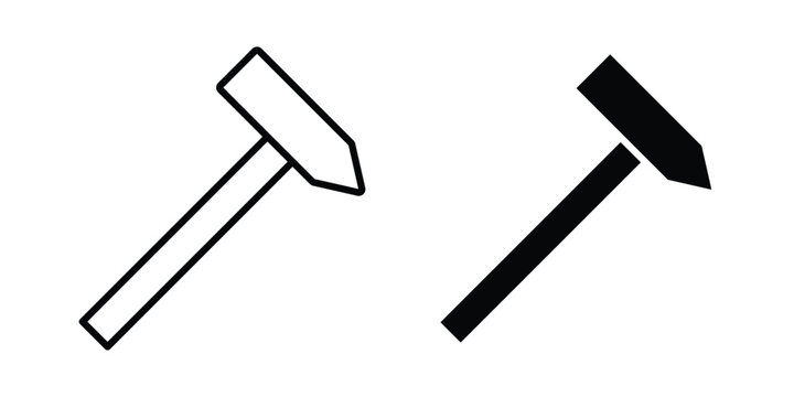 Hammer icon element for design. Vector symbols