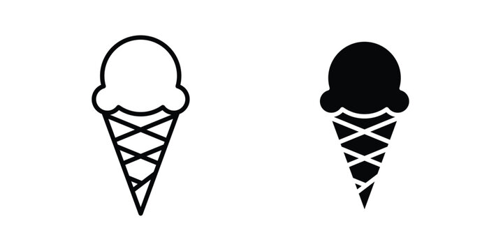 Ice cream cone icon element for design. Vector symbols