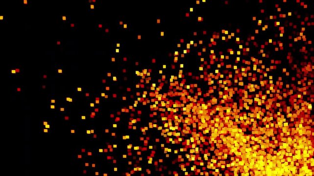 Abstract Square Particle Ember Motion Background with Alpha Channel