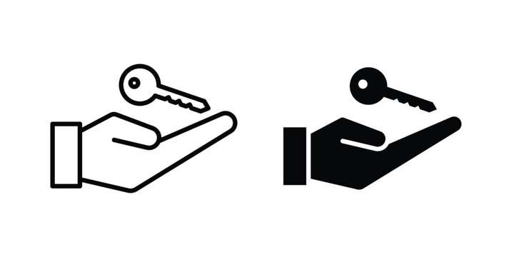 Key handover icon element for design. Vector symbols
