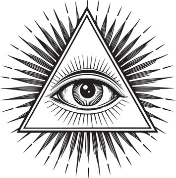 Eye triangle symbol illustration