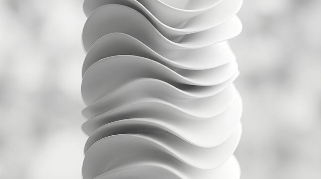 Minimalist modern abstract vertical white wavy curved structure pattern creating a smooth clean graphic background