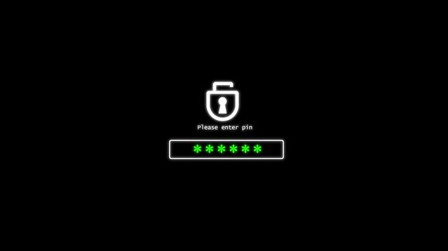 Unlocked lock icon animation with access granted text. Unlocked lock icon security notification. Unlocked lock icon interface element.