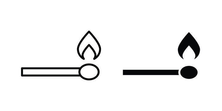 matchstick icon element for design. Vector symbols