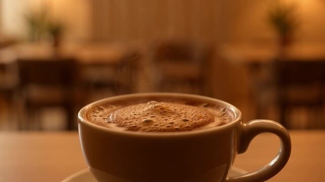 Hot Mocha Coffee with Gentle Steam
