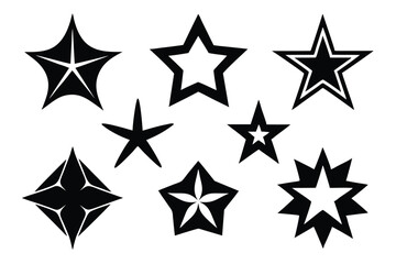 Fototapeta premium star shapes collection silhouette line art vector illustration
