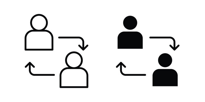 Peer to peer icon element for design. Vector symbols