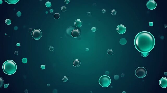 エメラルドティールの泡が上昇する豪華ラグジュアリー背景 プレゼンYouTube用 16:9 4K