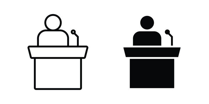 Public speaker icon element for design. Vector symbols