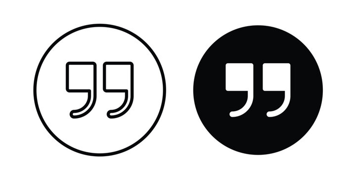 Quote Mark icon element for design. Vector symbols