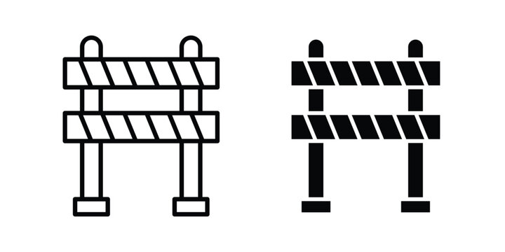 Roadblock icon element for design. Vector symbols