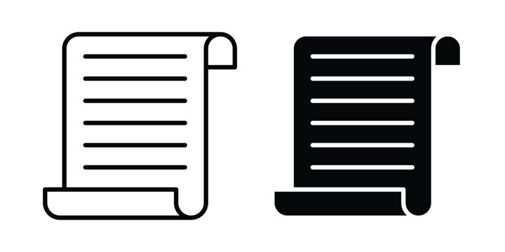 Scroll papyrus paper icon element for design. Vector symbols