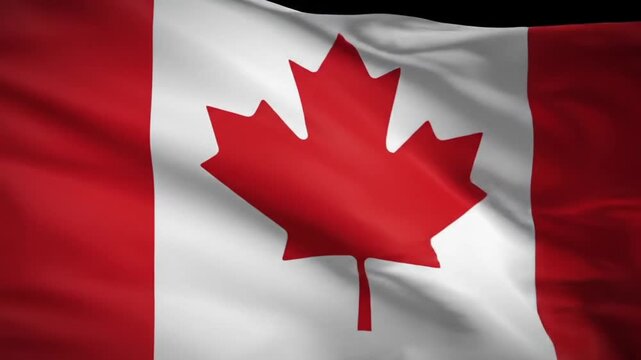 Waving canadian flag symbol of patriotism and national identity
