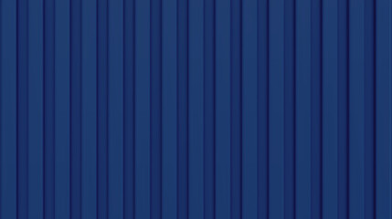 Blue corrugated metal background or texture. Shipping container wall. Seamless aluminum wall pattern. Steel or plastic panel for container, roof. Vertical siding pattern. Realistic vector illustration