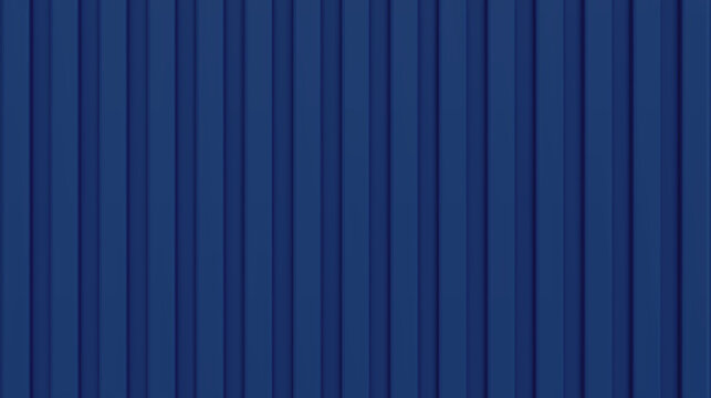 Blue corrugated metal background or texture. Shipping container wall. Seamless aluminum wall pattern. Steel or plastic panel for container, roof. Vertical siding pattern. Realistic vector illustration