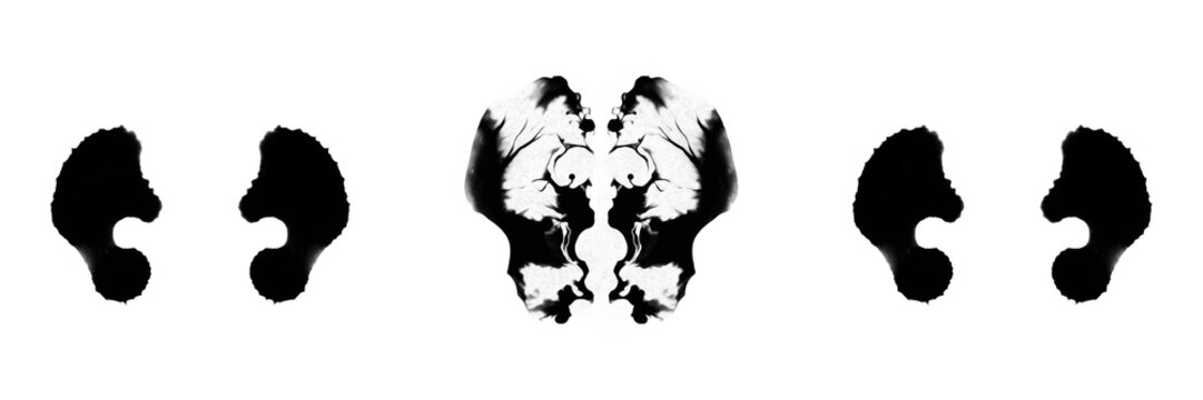 Psychological Rorschach Inkblot Test Symmetric Shape, Abstract Mental Health Diagnostic Tool Isolated on Transparent Background PNG Asset