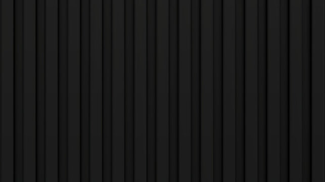 Black corrugated metal background or texture. Shipping container wall. Seamless aluminum wall pattern. Steel or plastic panel for roof. Vertical siding pattern. Realistic vector illustration