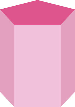 pentagonal prism 3D Geometric Solid Shape Minimal Vector Illustration for Math and Infographic Design