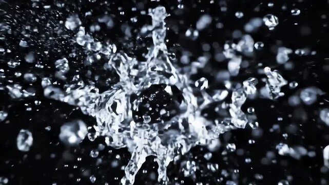 4K Abstract Water Explosion Slow Motion Particle Background for Commercial Use