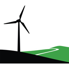 wind turbine on green field © Design Bari