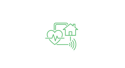 Fototapeta premium Smart Home Health Monitoring Concept with Heartbeat and Wi-Fi Signal