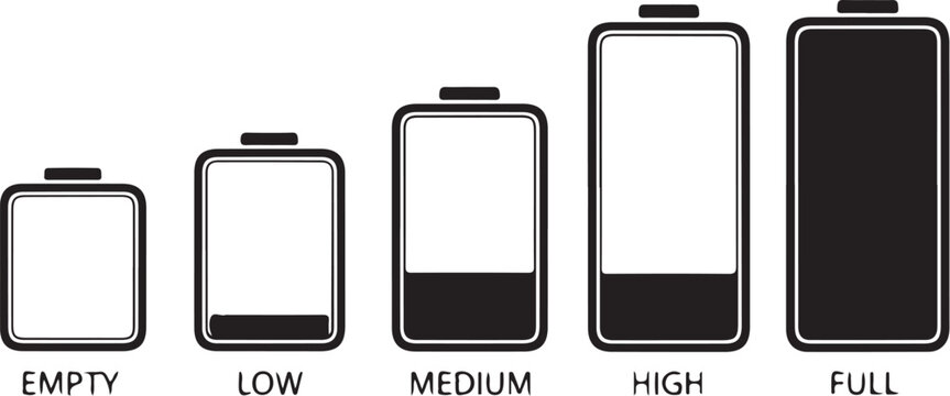 Battery charge levels empty