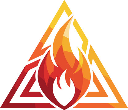 Abstract geometric triangle fire logo design for modern corporate brand identity