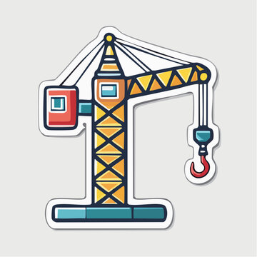 Cartoon Tower Crane Illustration