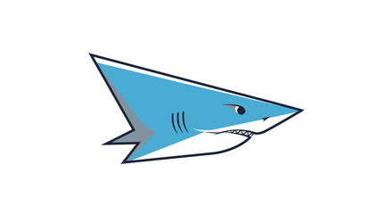 Obraz premium Stylized Blue Shark Illustration with Aggressive Expression