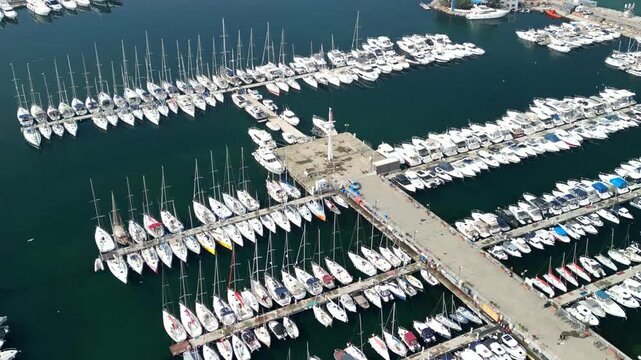 Kalamis Marina Compass Sailing, view on Istanbul and Kadikoy, zoom-out shot