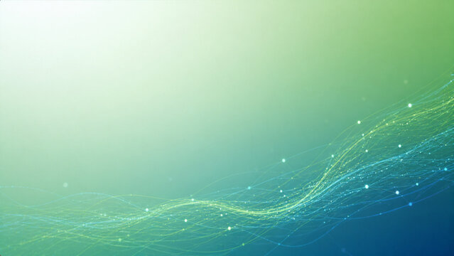 Sustainable Technology Background with Blue Green Data Flow and Clean ESG Concept