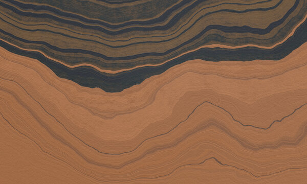 Abstract soil and rock background. Brown and black layered stone surface texture