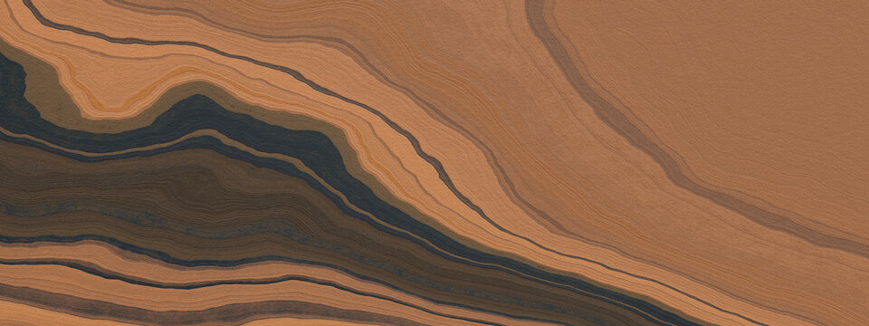 Abstract soil and rock background. Brown and black layered stone surface texture