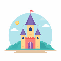 Fototapeta premium Cartoon Castle Illustration