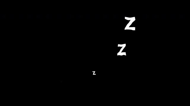 Sleeping symbol zzz doodle animation, Comic snoring sign 2D animation. 