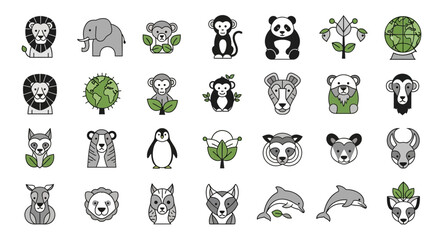 Collection of various animal icons. © Haroh