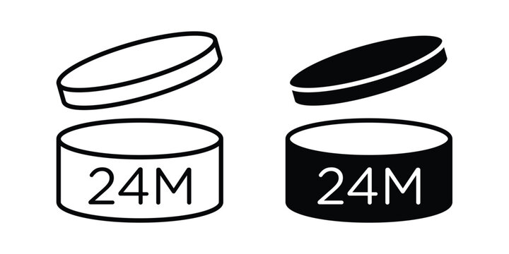 24M icon design. Editable Stroke. Isolated on white background