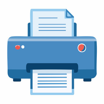 Blue Printer with Paper