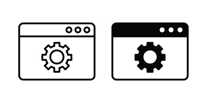 Backend icon design. Editable Stroke. Isolated on white background