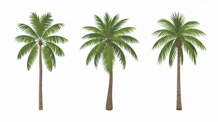 Obraz premium Three tall palm trees standing in a bright outdoor setting Vector