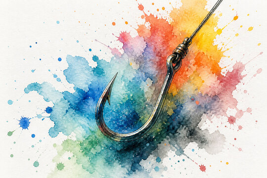 Fishing Hook Concept Marketing Hook Strategy and Attention Grab Illustration