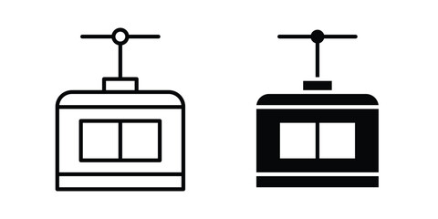 Chairlift icon design. Editable Stroke. Isolated on white background © Warpiya