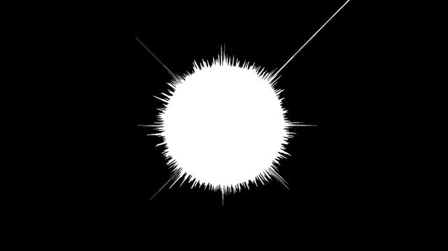 Celestial Nova Burst  Stark Monochromatic Flash  Radial Spiked Energy Sphere