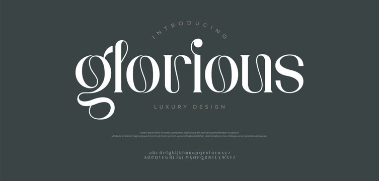 Glorious, Typography Elegant Classic Lettering Minimal Fashion Fonts Design. 