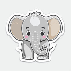 Obraz premium Cute Cartoon Baby Elephant Sticker