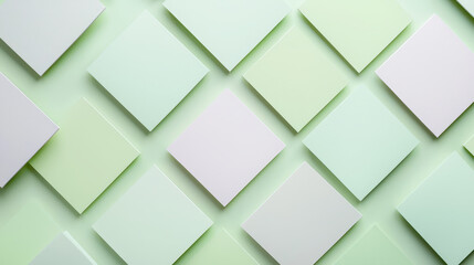 Obraz premium Overlapping squares in pastel green create soothing and modern aesthetic, perfect for design projects or backgrounds