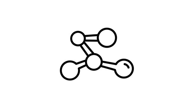 Abstract scientific molecular structure icon representing interconnectedness, digital networks, and complex data relationships for technology and research concepts in modern design