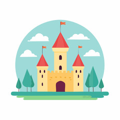 Naklejka premium Cartoon Castle Illustration