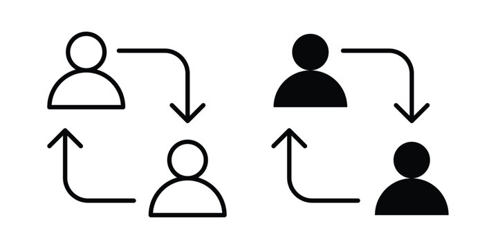 employee turnover icon design. Editable Stroke. Isolated on white background