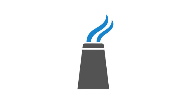 Industrial smokestack with smoke emission.